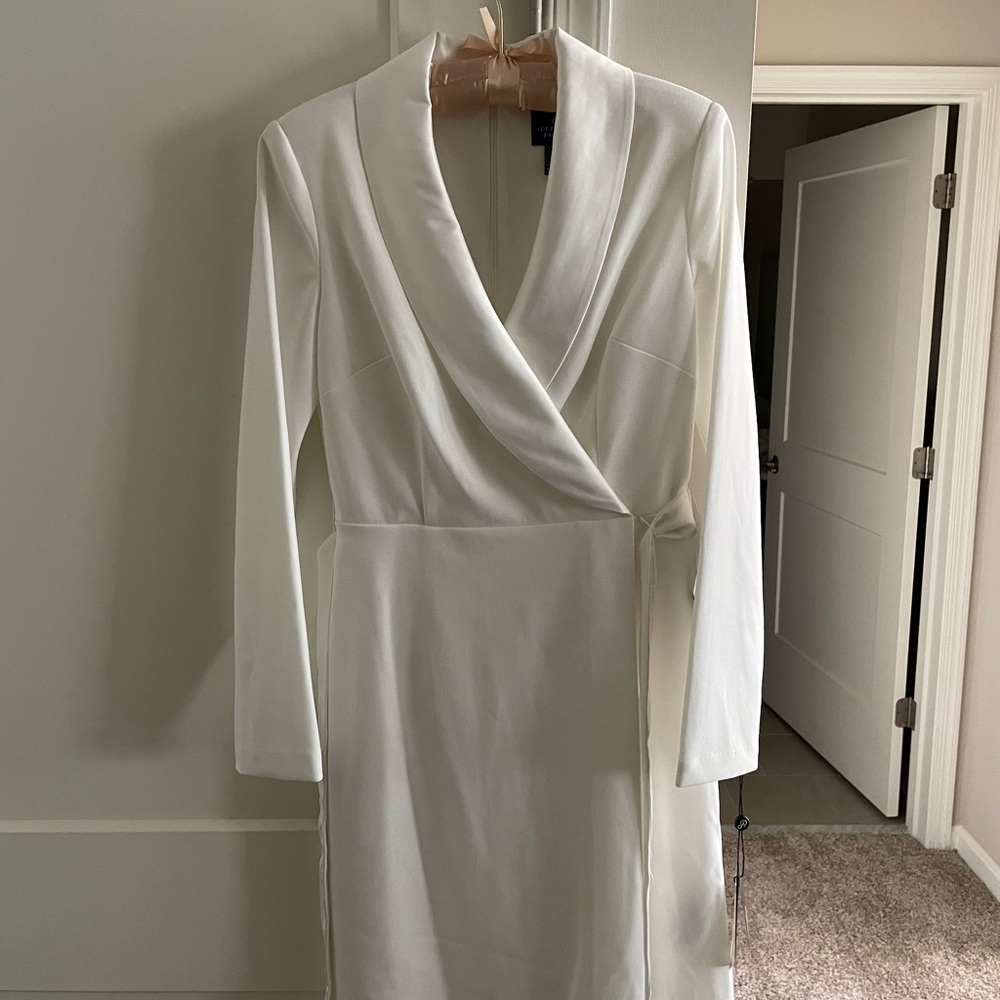 Adrianna Papell Knit Crepe Tuxedo A-Line Dress